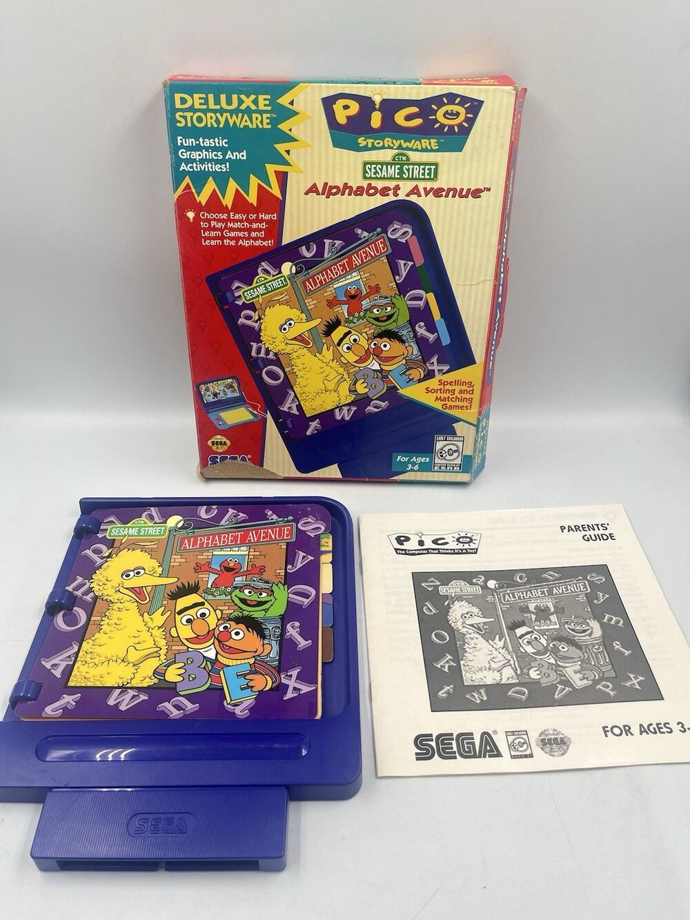 Sega Pico Storyware Sesame Street Alphabet Avenue Complete In Box